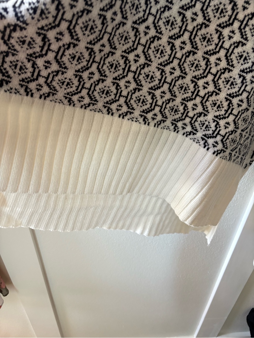 Cream & Black Patterned Ribbed Mock-Neck Sweater - Picture 4 of 5